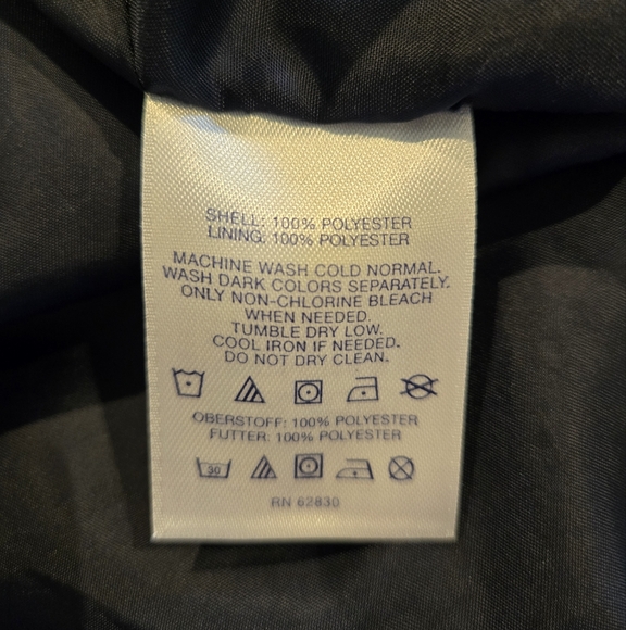 Lands' End Raincoat utility jacket Black, White with Red Accents - Picture 12 of 13